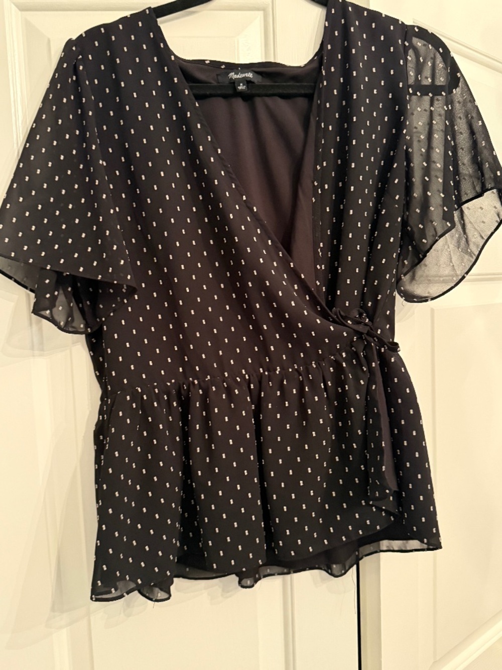 Madewell Black polka dot dress